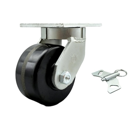 Service Caster 6'' Extra Heavy Duty Phenolic Wheel Swivel Caster with Swivel Lock CRAN-SCC-KP92S630-PHR-BSL